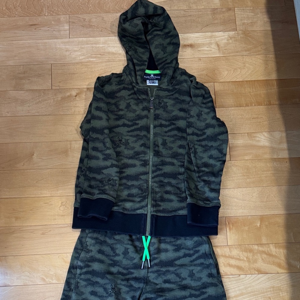 Psycho Bunny Camouflage Hoodie and Joggers Set size M 10/12